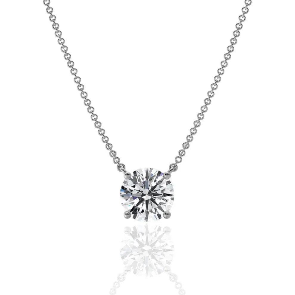 Lady's Simple Luxury White Diamond Necklace | S925 Sterling Silver