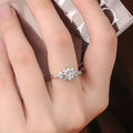 Princess series diamond ring - pure silver